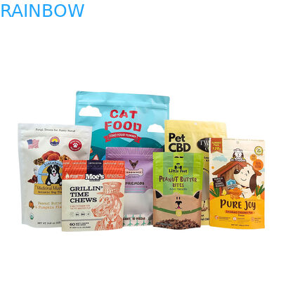 Kantong Berdiri yang Dapat Digunakan Kembali Ramah Lingkungan dengan Ketebalan 50-200 mikron untuk Pengemasan Makanan Hewan