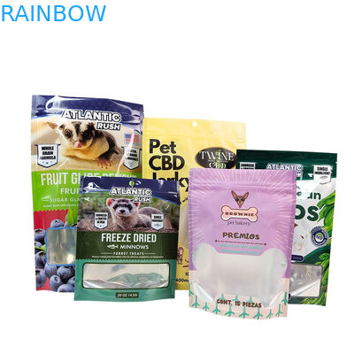 Kantong Makanan Hewan Peliharaan dengan Penghalang Tinggi Cetak Kustom dengan Cetakan Gravure untuk Pengemasan Tahan Lembap