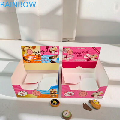 Custom Logo Biodegradable Hot Stamping Display Box untuk Chocolate Candy Counter Display Cardboard