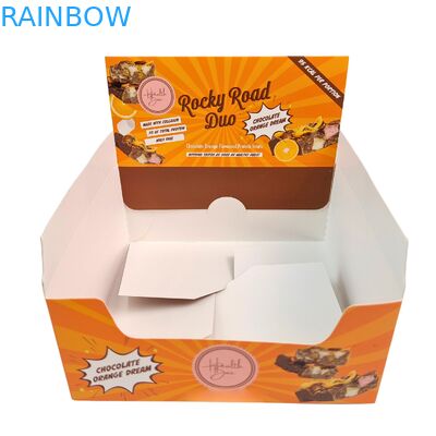 Custom Logo Biodegradable Hot Stamping Display Box untuk Chocolate Candy Counter Display Cardboard