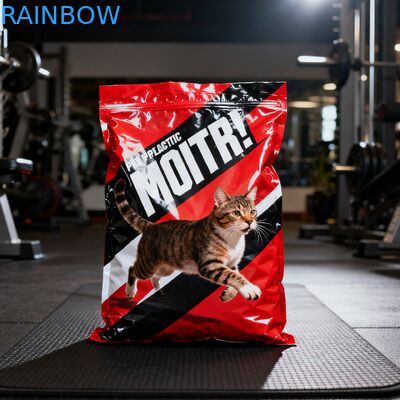 Custom Biodegradable Animal Feed Food Packaging Mylar Bags Side Gusset Pouch Dog Cat Pet Food Zipper Bag dengan Katup