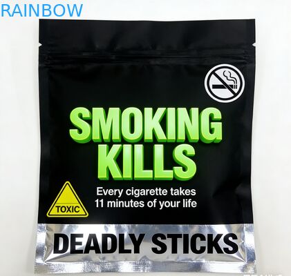 Segel sisi 3 yang dapat ditutup kembali 25g 30g 40g 50g 100g Tas Rokok Daun Gulung Tas Tembakau Dengan Zipper