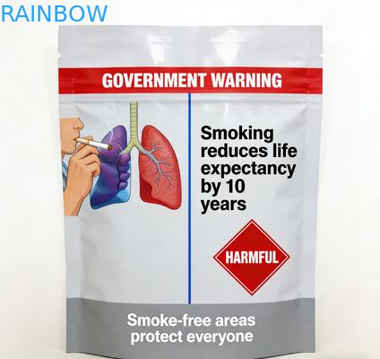 Segel sisi 3 yang dapat ditutup kembali 25g 30g 40g 50g 100g Tas Rokok Daun Gulung Tas Tembakau Dengan Zipper