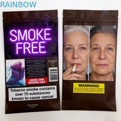 Segel sisi 3 yang dapat ditutup kembali 25g 30g 40g 50g 100g Tas Rokok Daun Gulung Tas Tembakau Dengan Zipper