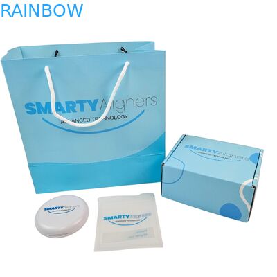 Kotak Kemasan Penyelaras Gigi Ortodontik Kustom, Kawat Gigi, Kotak Penyelaras Gigi Palsu dengan Kantong Kertas