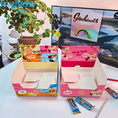 Custom Printed Cardboard Display Box dengan Ketebalan 350g dan Hot Stamping untuk Retail Snack Packaging