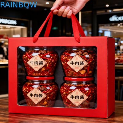 Kotak Kertas Hadiah Portabel yang Disesuaikan Dengan Jendela Transparan Kotak Hadiah Pesta Permen Kue Donat Kotak Kertas Dengan Pegangan