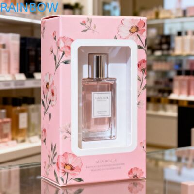 Kotak Kertas Hadiah Portabel yang Disesuaikan Dengan Jendela Transparan Kotak Hadiah Pesta Permen Kue Donat Kotak Kertas Dengan Pegangan