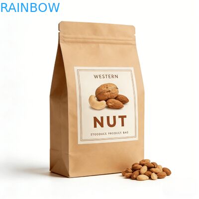 Printing Digital Customized Kraft Paper Heat Seal Stand Bag Dengan Jendela Untuk Makanan Hewan Peliharaan & Snacks