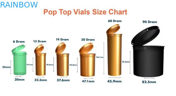 Warna khusus 80mm 98mm 109mm 116mm Tahan anak Memperset Pop Tops Tabung Plastik Pre Packing Rolling Tube Dengan Label Sticker