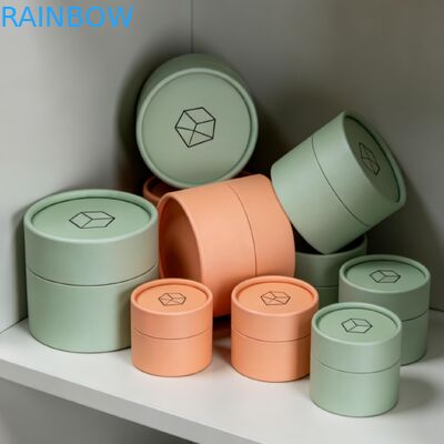 Tabung kemasan silinder biodegradable ramah lingkungan dan kotak kertas untuk kemasan kosmetik dan parfum yang aman untuk bahan makanan