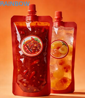 Kantong Cerat Anti Bocor 150Ml 200Ml 300Ml Doypack Food Grade Saus Cabai Jus Jelly Tas Makanan Bayi Kantong Cerat Berdiri