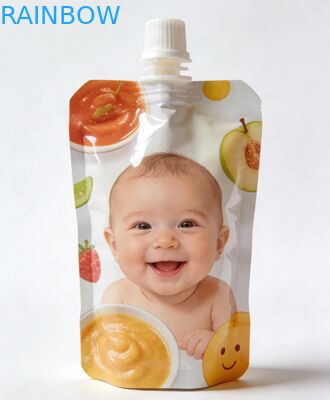 30ml Custom Printed Food Grade Spout Pouch untuk Baby Juice dan Puree Packaging