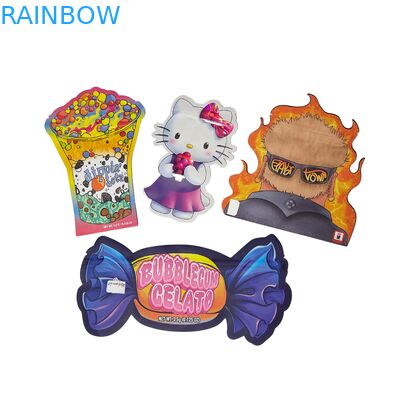 Tas Mylar Kustom Cetak 1/8oz 1/4oz 1/2oz 1oz 1lb Kemasan Herbal Bunga Permen Tahan Anak Kantong Anti Bau Ritsleting 3.5 Tas Mylar