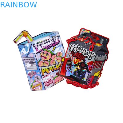 Grosir Custom Printed Special Shape Mylar Bags 3.5 7g Stand Up Child Proof Bag untuk Pengemasan Makanan Ringan