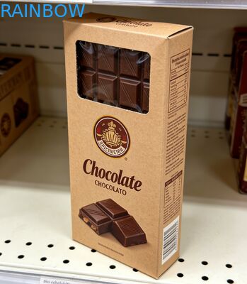 Kotak Kertas Kraft Biodegradable Food Grade Kustom dengan Jendela Bening untuk Kemasan Cokelat Batangan