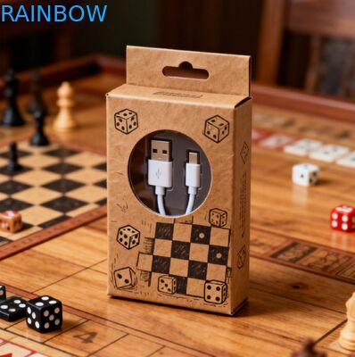 Kotak Kertas Tebal 350g yang Dapat Disesuaikan dengan Finishing Hot Stamping untuk Kemasan Kabel USB