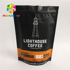 Kantong Plastik Food Grade Kemasan Matt Black Surface Coffee Bag Ditandai FDA