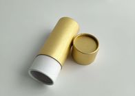 Paper Tube Cylinder Box Packaging Brown Ukuran Kecil Warna Emas Dengan Logo Merah