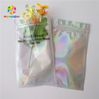 Zip Top Heat Seal Packaging Bags Bulu Mata Holographic Stand Up Pouch Clear Depan