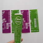 Label dicetak tahan air menyusut bungkus botol PVC / PET untuk jus makanan ringan Vegus