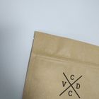 Kraft Brown Paper Snack Bag Kemasan Stand Up Pouch Bawah Datar Dengan Zipper