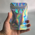 Iridescent Clear Depan Aluminium Foil Bags Ziplock Hologram Untuk Eyelash / Brush