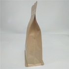 Aluminium Foil Side Gusset Daur Ulang Kertas Kraft Coffee Bag Doypack Kantong Bawah Datar