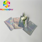 Clear Front Foil Pouch Kemasan Tas Mylar Kustom Hologram Rainbow Foil Bau Bukti