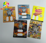 CMYK Color Blister Card Kemasan 350 Gsm Paper Pill Produk Kemasan Box Tampilan