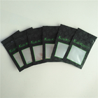1g Weeds Bags Kush Medical Cannabis Packaging Bag UV Printing Black Pouch Dengan Jendela Yang Jelas Dan Ritsleting