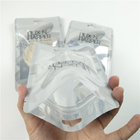 MOQ rendah bening benang gigi depan lubang gantung kantong plastik aluminium foil kemasan tas kunci zip cetak digital