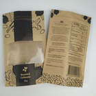 Snack Waterproof Stand Up Laminated Brown Kraft Paper Ziplock Bags Dengan Jendela