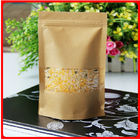 Tas Kertas Food Grade Disesuaikan Kertas Kraft Dengan Jendela Untuk Kacang / Beras