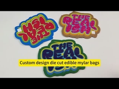 Kantong Mylar Edible 3.5g Ziplock Tahan Cetak Kustom Tahan Bau Tahan Anak