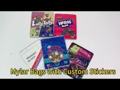 Logo Disesuaikan Diterbitkan 3.5g Mylar Bags