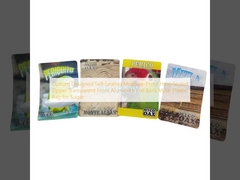 Desain Custom Self-Sealing Moisture-Proof Heat-Sealed Zipper Transparan Front Aluminium Foil Back Mylar Plastic Bag untuk Gula