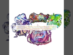 Kantong Plastik 3.5g Die Cut Glossy Zipper Mylar Untuk Kemasan Permen Herbal Gummy Anti Bau Permukaan Mengkilap