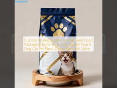 Custom Biodegradable Animal Feed Food Packaging Mylar Bags Side Gusset Pouch Dog Cat Pet Food Zipper Bag dengan Katup