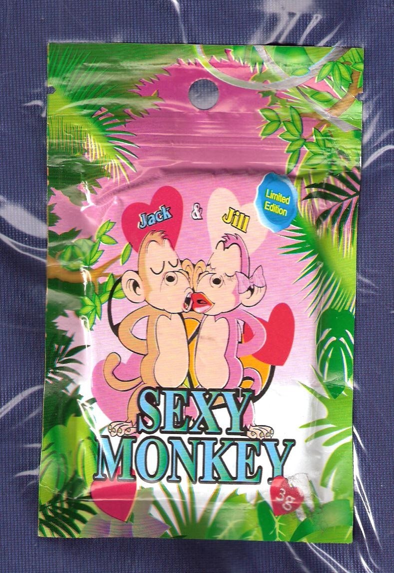 Zipper Round Hole Mini Ziplock Bags 3g Sexy Monkey Laminated Botanical Sachet