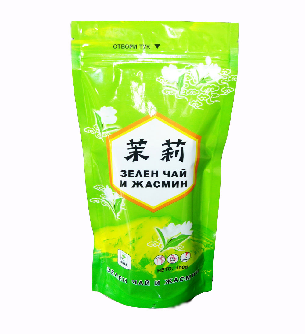 Shiny Peak Green Tea Bags Kemasan Stand Up Aluminium Foil Jasmine Pouch