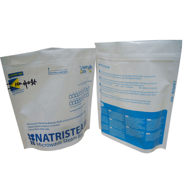 Stand Up Blue Vacuum Seal Tas Penyimpanan Makanan / Microwave Sealing Bags Untuk Makanan