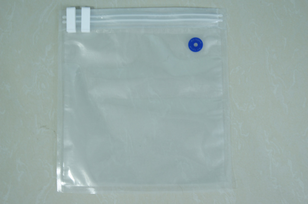 Clear Food Saver Vacuum Seal Bags Dengan 3 Sisi / Double Valve Vacuum Seal Storage Bags