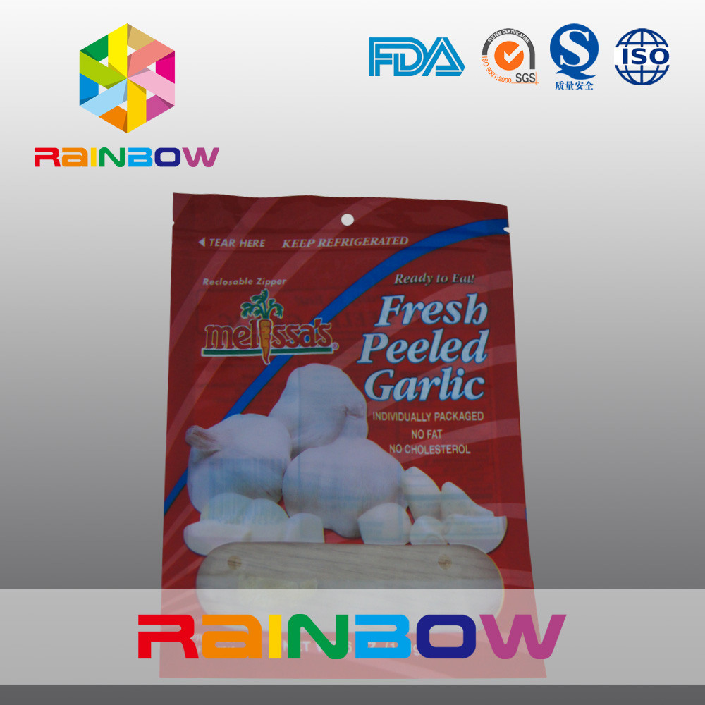 Kemasan Kantong Plastik Bawang Putih Kupas Segar / Mylar Zipper Bag