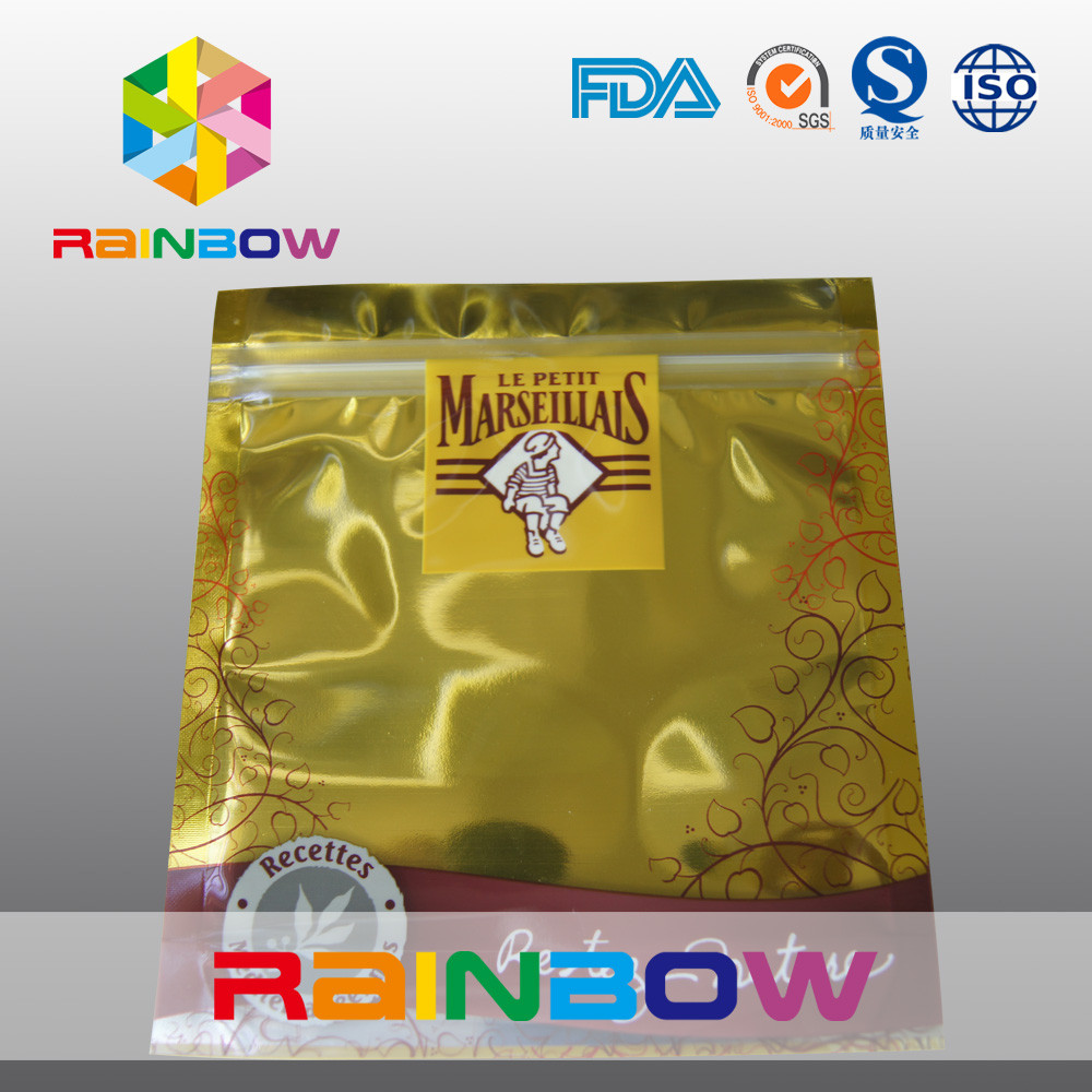 Bahan Food Grade Emas Middle Foil Bag Packaging Ramah Lingkungan