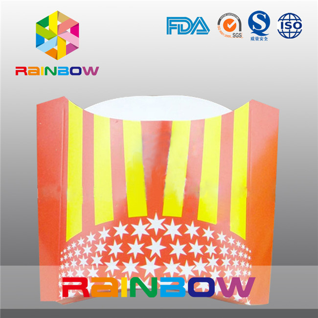 Kotak Kemasan Kertas Sekali Pakai Lipat Untuk Kemasan Kotak Kentang Goreng