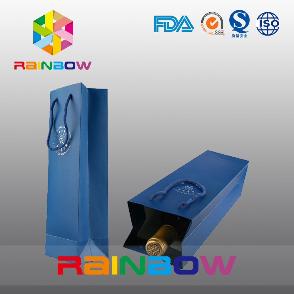 Botol Anggur, Kantong Kertas Disesuaikan / Kantong Kertas Kraft Cetak Kustom Dengan Pencetakan Logo