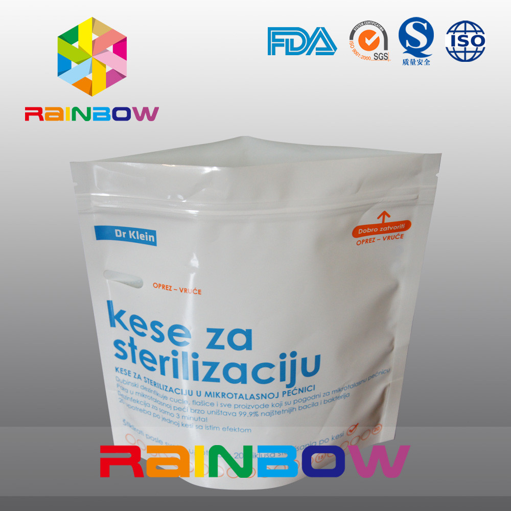 Stand Up Plastic Aseptic Microwave Pouches Kemasan Food Grade Dengan Zipper
