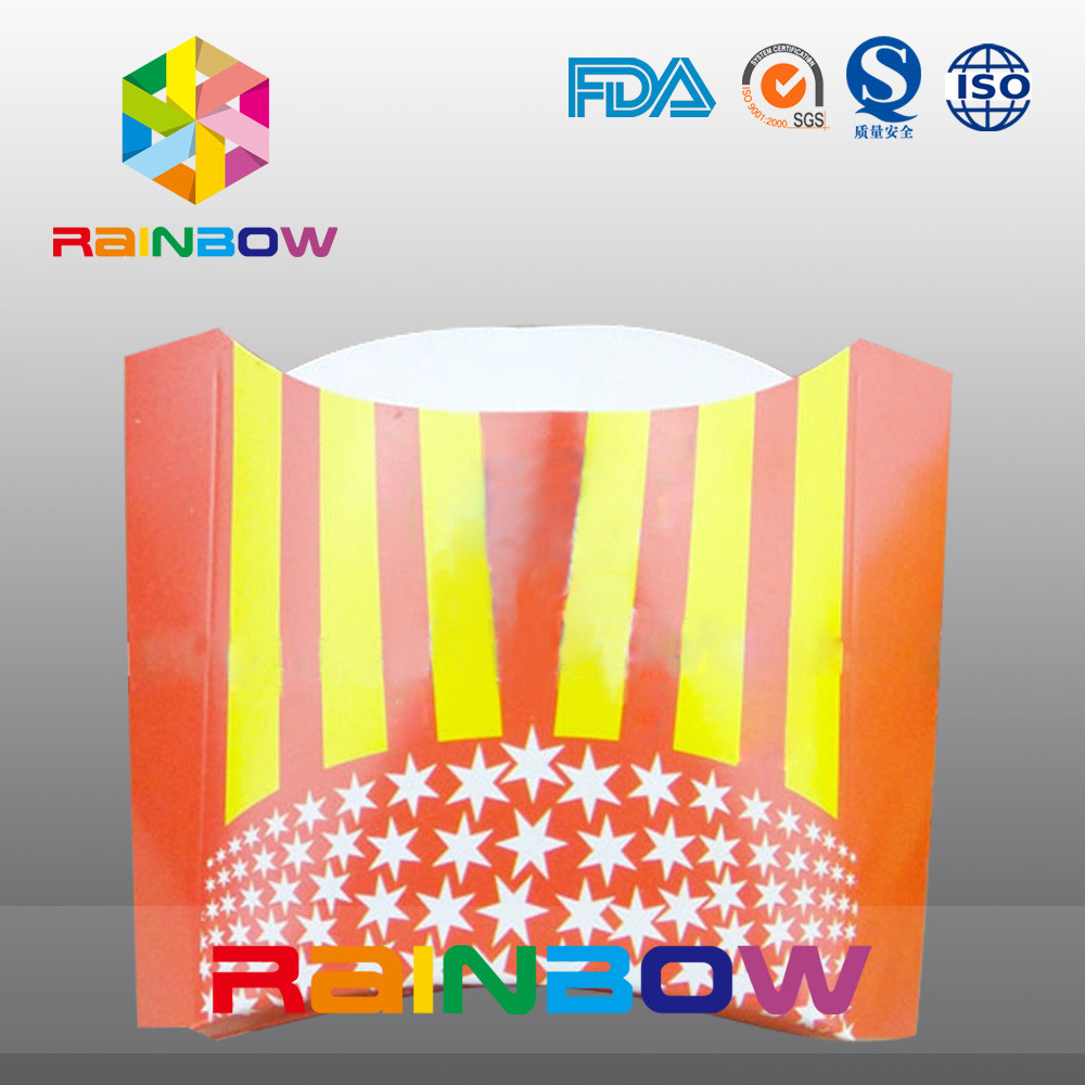 Biodegradable Mengambil Kotak Kertas Sekali Pakai Kentang Goreng Perancis