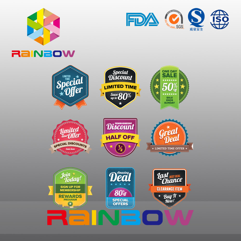 Kertas Magnet Stiker Kertas Label, Label Anggur Layar Sutra Tidak Teratur Untuk Makanan Kesehatan